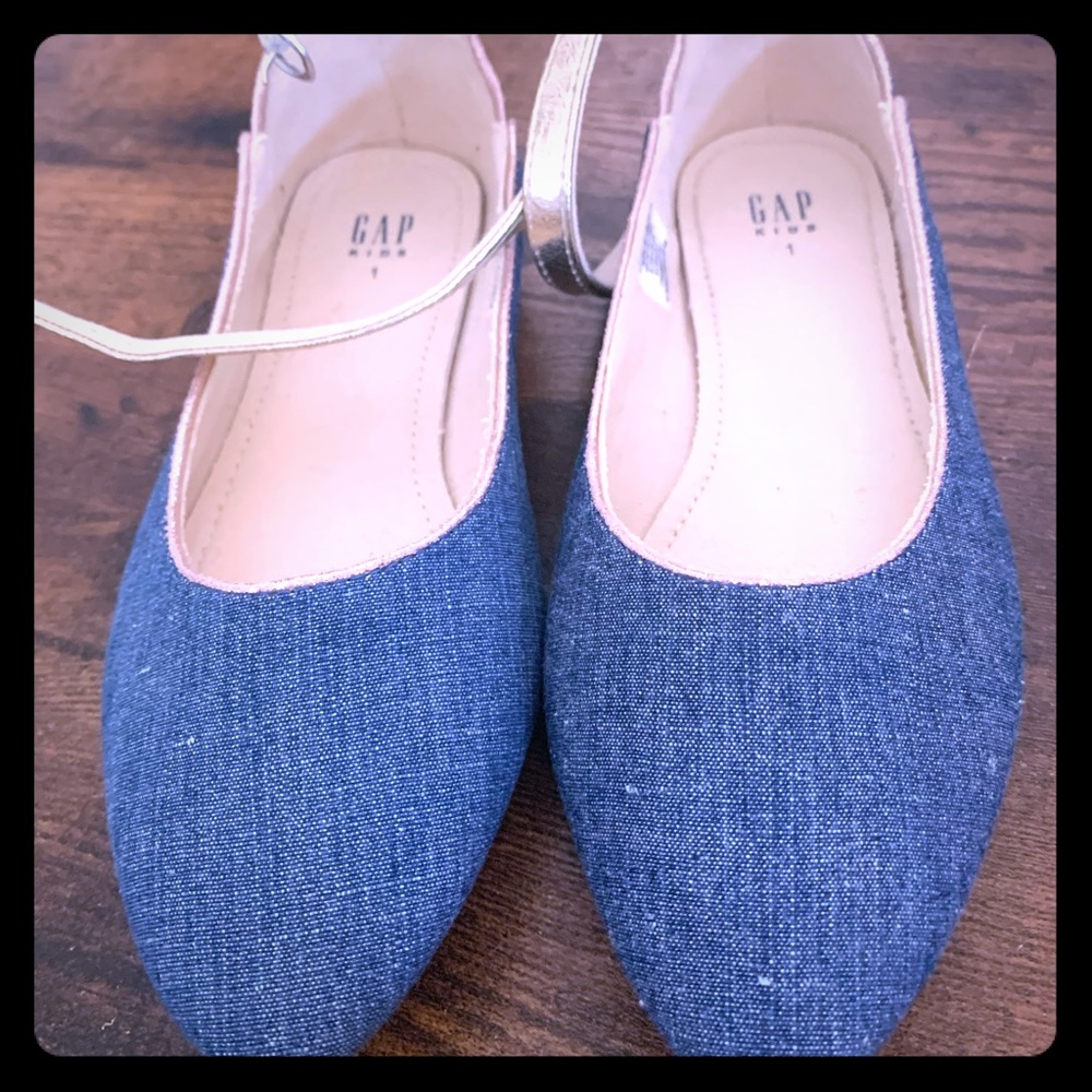 Gap Pointed Toe Denim Flats Girls size 1